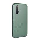 For OPPO Realme X3 Carbon Fiber Texture Horizontal Flip TPU + PC + PU Leather Case with Card Slot(Green) - 3