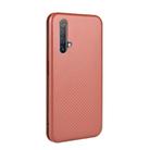 For OPPO Realme X3 Carbon Fiber Texture Horizontal Flip TPU + PC + PU Leather Case with Card Slot(Brown) - 3