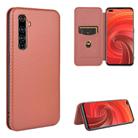 For OPPO Realme X50 Pro / X50 Pro 5G Carbon Fiber Texture Horizontal Flip TPU + PC + PU Leather Case with Card Slot(Brown) - 1