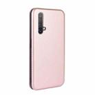 For OPPO Realme X50 / X50 5G Carbon Fiber Texture Horizontal Flip TPU + PC + PU Leather Case with Card Slot(Pink) - 3