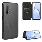 For OPPO Realme X50 / X50 5G Carbon Fiber Texture Horizontal Flip TPU + PC + PU Leather Case with Card Slot(Black) - 1