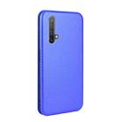 For OPPO Realme X50 / X50 5G Carbon Fiber Texture Horizontal Flip TPU + PC + PU Leather Case with Card Slot(Blue) - 3