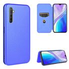 For OPPO Realme XT / X2 / K5 Carbon Fiber Texture Horizontal Flip TPU + PC + PU Leather Case with Card Slot(Blue) - 1