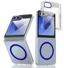 For Samsung Galaxy Z Flip6 lce Folding Series MagSafe Integrated Clear PC Phone Case(Royal Blue) - 1