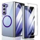 For Samsung Galaxy Z Fold5 lce Folding Series MagSafe Integrated Clear PC Phone Case(Purple) - 1