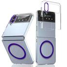 For Samsung Galaxy Z Flip4 lce Folding Series MagSafe Integrated Clear PC Phone Case(Purple) - 1
