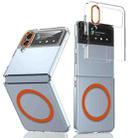 For Samsung Galaxy Z Flip3 5G lce Folding Series MagSafe Integrated Clear PC Phone Case(Orange) - 1