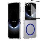 For Samsung Galaxy Z Flip7 5G lce Folding Series MagSafe Integrated Clear PC Phone Case(Royal Blue) - 1