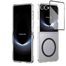 For Samsung Galaxy Z Flip7 5G lce Folding Series MagSafe Integrated Clear PC Phone Case(Black) - 1