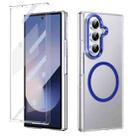 For Samsung Galaxy Z Fold7 5G lce Folding Series MagSafe Integrated Clear PC Phone Case(Royal Blue) - 1
