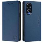 For OPPO A98 5G / F23 5G India RC01 Dual-Folded Magnetic Suction RFID Leather Phone Case(Dark Blue) - 2