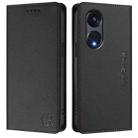 For OPPO A1 Pro 5G / Reno8 T 5G Global RC01 Dual-Folded Magnetic Suction RFID Leather Phone Case(Black) - 2