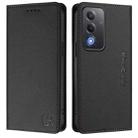 For OPPO A3 Pro 5G Global RC01 Dual-Folded Magnetic Suction RFID Leather Phone Case(Black) - 2