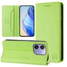 For OPPO A3x 5G / 4G / A3 5G / 4G RC01 Dual-Folded Magnetic Suction RFID Leather Phone Case(Grass Green) - 1