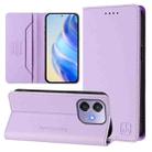 For OPPO A3x 5G / 4G / A3 5G / 4G RC01 Dual-Folded Magnetic Suction RFID Leather Phone Case(Light Purple) - 1