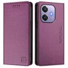 For OPPO A3x 5G / 4G / A3 5G / 4G RC01 Dual-Folded Magnetic Suction RFID Leather Phone Case(Violet) - 2