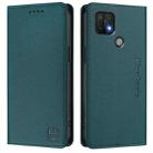 For OPPO A15 / A15s / A35 2021 RC01 Dual-Folded Magnetic Suction RFID Leather Phone Case(Dark Green) - 2
