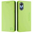 For OPPO A17 4G Global / A17k RC01 Dual-Folded Magnetic Suction RFID Leather Phone Case(Grass Green) - 2