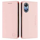 For OPPO A17 4G Global / A17k RC01 Dual-Folded Magnetic Suction RFID Leather Phone Case(Pink) - 2