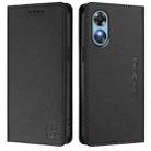 For OPPO A17 4G Global / A17k RC01 Dual-Folded Magnetic Suction RFID Leather Phone Case(Black) - 2