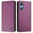 For OPPO A17 4G Global / A17k RC01 Dual-Folded Magnetic Suction RFID Leather Phone Case(Violet) - 2