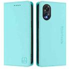 For OPPO A38 4G / A18 4G Global RC01 Dual-Folded Magnetic Suction RFID Leather Phone Case(Mint Green) - 2