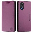 For OPPO A38 4G / A18 4G Global RC01 Dual-Folded Magnetic Suction RFID Leather Phone Case(Violet) - 2