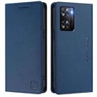 For OPPO A57 4G / A77 4G RC01 Dual-Folded Magnetic Suction RFID Leather Phone Case(Dark Blue) - 2