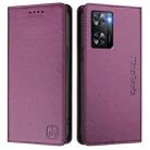 For OPPO A57 4G / A77 4G RC01 Dual-Folded Magnetic Suction RFID Leather Phone Case(Violet) - 2