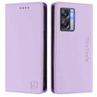 For OPPO A77 5G / A97 5G RC01 Dual-Folded Magnetic Suction RFID Leather Phone Case(Light Purple) - 2
