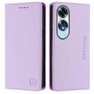 For OPPO A60 4G Global RC01 Dual-Folded Magnetic Suction RFID Leather Phone Case(Light Purple) - 2