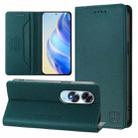 For OPPO A60 4G Global RC01 Dual-Folded Magnetic Suction RFID Leather Phone Case(Dark Green) - 1