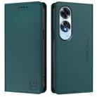 For OPPO A60 4G Global RC01 Dual-Folded Magnetic Suction RFID Leather Phone Case(Dark Green) - 2