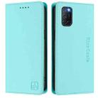 For OPPO A72 / A52 / A92 4G RC01 Dual-Folded Magnetic Suction RFID Leather Phone Case(Mint Green) - 2