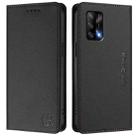 For OPPO A74 4G / F19 / F19s / A95 5G / 4G RC01 Dual-Folded Magnetic Suction RFID Leather Phone Case(Black) - 2