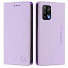 For OPPO A74 4G / F19 / F19s / A95 5G / 4G RC01 Dual-Folded Magnetic Suction RFID Leather Phone Case(Light Purple) - 2