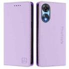For OPPO A78 5G / A1x 5G RC01 Dual-Folded Magnetic Suction RFID Leather Phone Case(Light Purple) - 2