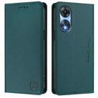 For OPPO A78 5G / A1x 5G RC01 Dual-Folded Magnetic Suction RFID Leather Phone Case(Dark Green) - 2