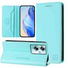 For OPPO A79 5G Global RC01 Dual-Folded Magnetic Suction RFID Leather Phone Case(Mint Green) - 1