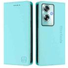 For OPPO A79 5G Global RC01 Dual-Folded Magnetic Suction RFID Leather Phone Case(Mint Green) - 2