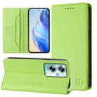 For OPPO A79 5G Global RC01 Dual-Folded Magnetic Suction RFID Leather Phone Case(Grass Green) - 1