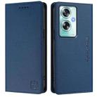 For OPPO A79 5G Global RC01 Dual-Folded Magnetic Suction RFID Leather Phone Case(Dark Blue) - 2