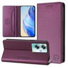 For OPPO A79 5G Global RC01 Dual-Folded Magnetic Suction RFID Leather Phone Case(Violet) - 1