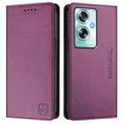 For OPPO A79 5G Global RC01 Dual-Folded Magnetic Suction RFID Leather Phone Case(Violet) - 2