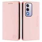 For OPPO A80 5G EU / K12x 5G RC01 Dual-Folded Magnetic Suction RFID Leather Phone Case(Pink) - 2