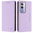 For OPPO A80 5G EU / K12x 5G RC01 Dual-Folded Magnetic Suction RFID Leather Phone Case(Light Purple) - 2