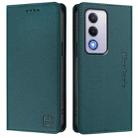 For OPPO A80 5G EU / K12x 5G RC01 Dual-Folded Magnetic Suction RFID Leather Phone Case(Dark Green) - 2