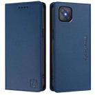 For OPPO A92s 5G RC01 Dual-Folded Magnetic Suction RFID Leather Phone Case(Dark Blue) - 2