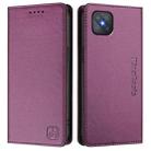 For OPPO A92s 5G RC01 Dual-Folded Magnetic Suction RFID Leather Phone Case(Violet) - 2