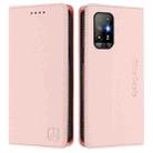 For OPPO A94 5G RC01 Dual-Folded Magnetic Suction RFID Leather Phone Case(Pink) - 2